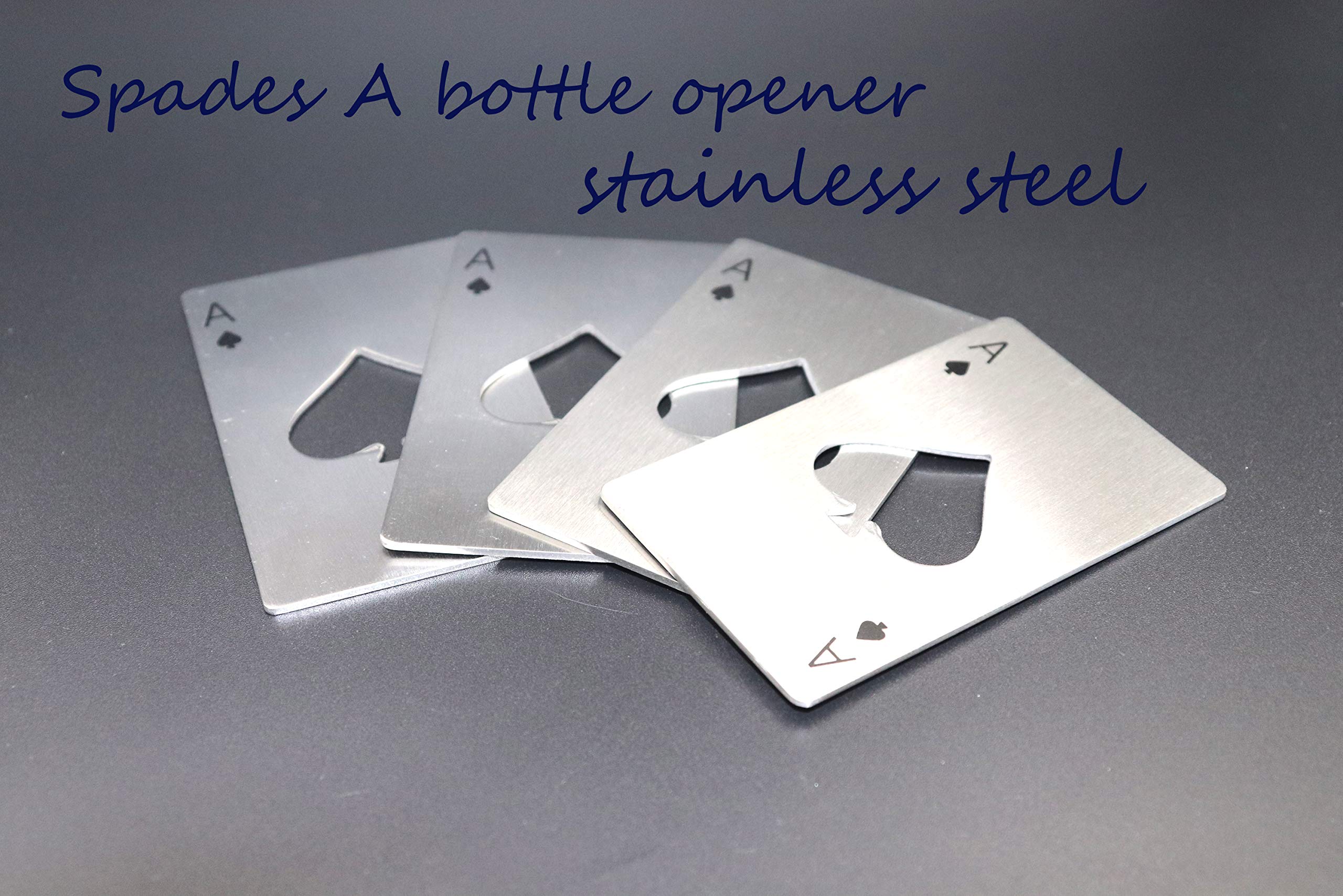 FGen 12PCS Spades A Bottle Opener Creative Poker Shaped Stainless Steel Opener Bottler Beer Starter Suitable For Wallet