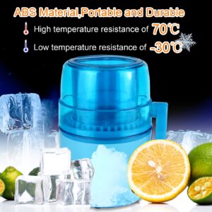 Hand Crank Ice Crusher,Snow Cone Machine Household Mini Portable Ice Shaver with Stainless Steel Blade Manual Ice Crusher for Snow Cone, Slush, Shaved Ice(Blue)