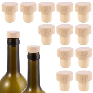 abeillo 12 pieces wine bottle corks, t shaped wine bottle stoppers reusable wooden and rubber wine cork stopper sealing plug bottle cap for wine beer bottles crafts