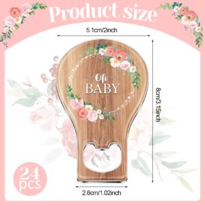 Rtteri 24 Pack Rustic Baby Shower Bottle Opener Favors, Rustic Flower Baby Shower Favors for Girl Bottle Openers Party Favors Souvenirs for Girl Decorations