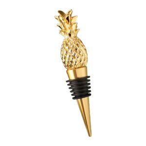 fashioncraft 1973 pineapple themed gold wine bottle stopper, wine themed favors, beach themed event favor, 1 piece