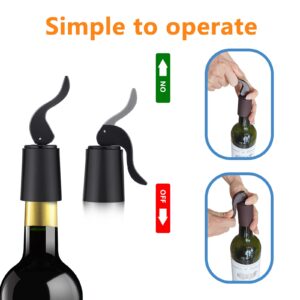 PSHYX Rubber Wine Stoppers for Wine Bottles,Wine Bottle Stoppers for Alcohol,Wine Saver Stoppers for Beer,Soda,Beverage/Kitchen,Holiday,Party - 2 pack (Black)