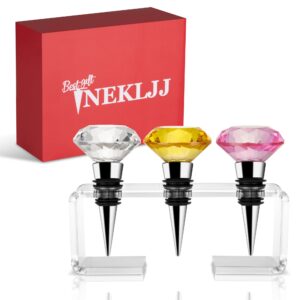 crystal wine stoppers for wine bottle - best wine bottle stoppers 3 color crystal wine stoppers with rack best wine gift…