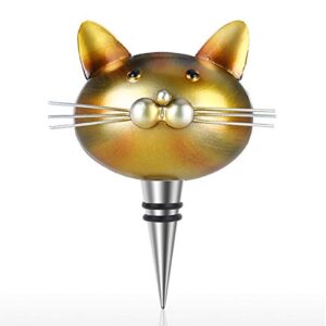 cat wine bottle stopper metal beverage bottle plugs best gift accessories for cat lovers