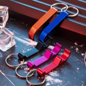 200 Pieces Bottle Opener Keychain Bulk Multicolor Aluminum Key Chain Beer Can Bottle Opener Beverage Metal Bottle Opener for Wedding Bartender Christmas Party Favors