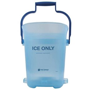 san jamar plastic light duty ice tote, 6 gallons, blue