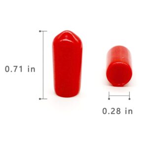 200Pcs Pour Spout Covers for Liquor Bottles,Pourers Spouts Covers Dust Rubber Caps for Olive Oil Liquor Bottles (Red)