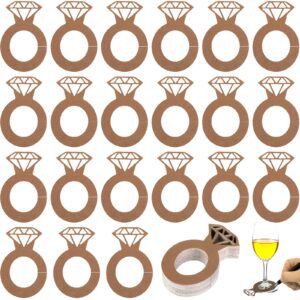 60 pieces diamond ring drink tags wine glass charms markers diamond shape drink rings markers diamond drink markers wine charms wedding glass identifiers for valentines day, rose gold