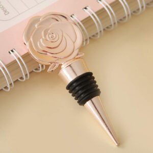 3PCS Wine and Beverage Rose Stopper Rose Gold Bottle Stoppers Keep Wine Fresh With Heart Burlap Bag Holiday Party,Wedding Birthday Party Decor Wine Stoppers Wine Lovers Funny Gifts (Rose Stopper, 3)