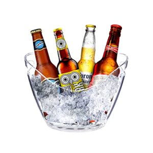 ice bucket for parties - clear acrylic beer bucket 3.5 liter - ice bucket for beer, wine and champagne chiller (1-pack)