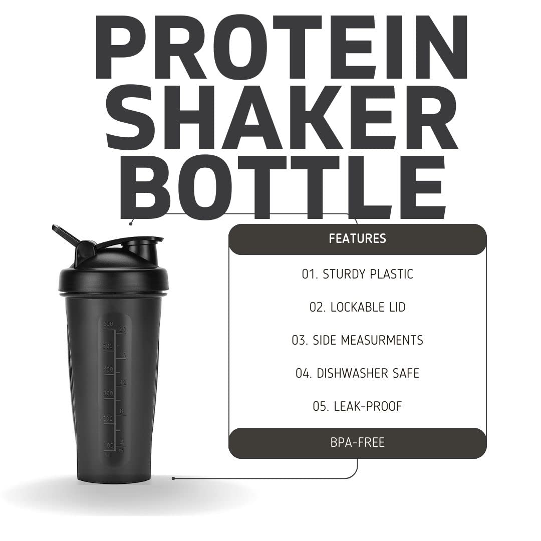 Shaker Bottle 28oz for Gym, Protein Shaker Bottle with Blender Bottle Whisking Ball