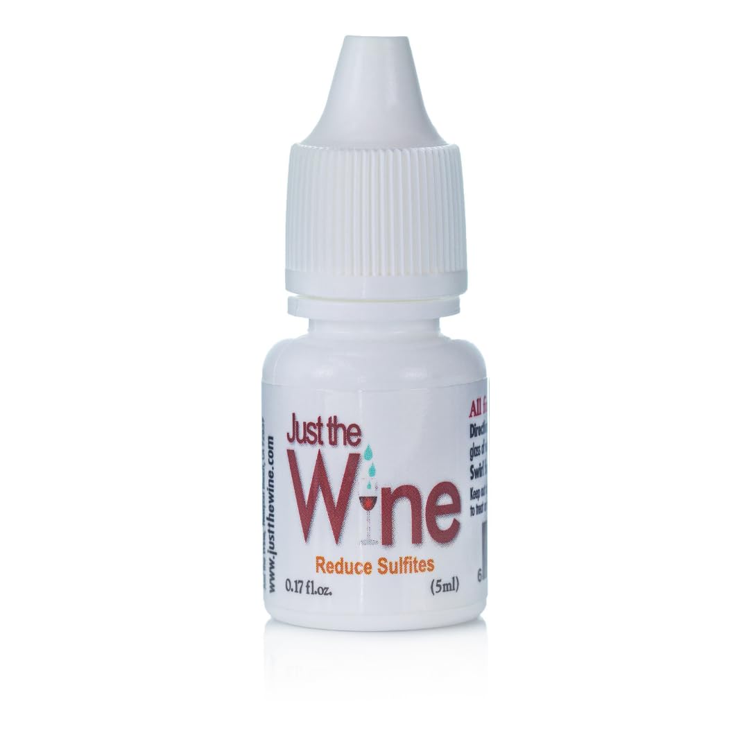 Just the Wine Sulfite Remover Drops (1-Bottles) Just 3 Drops in a Glass! Made in USA, White