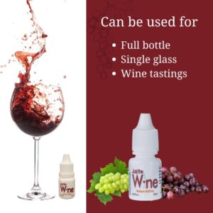 Just the Wine Sulfite Remover Drops (1-Bottles) Just 3 Drops in a Glass! Made in USA, White