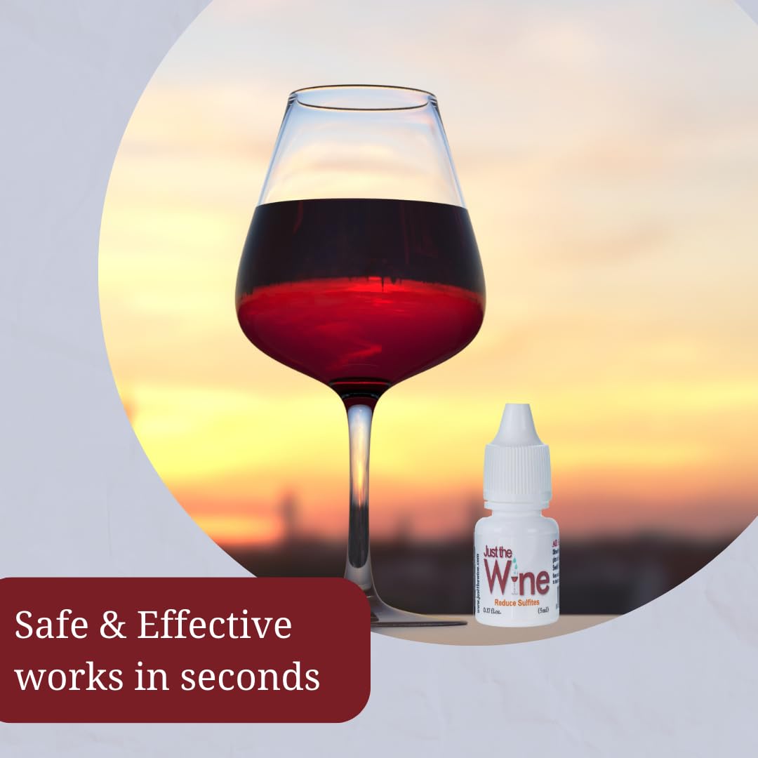 Just the Wine Sulfite Remover Drops (1-Bottles) Just 3 Drops in a Glass! Made in USA, White