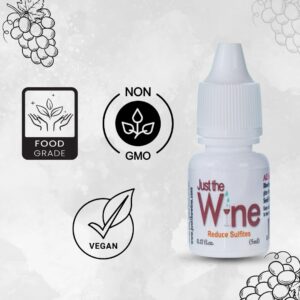 Just the Wine Sulfite Remover Drops (1-Bottles) Just 3 Drops in a Glass! Made in USA, White