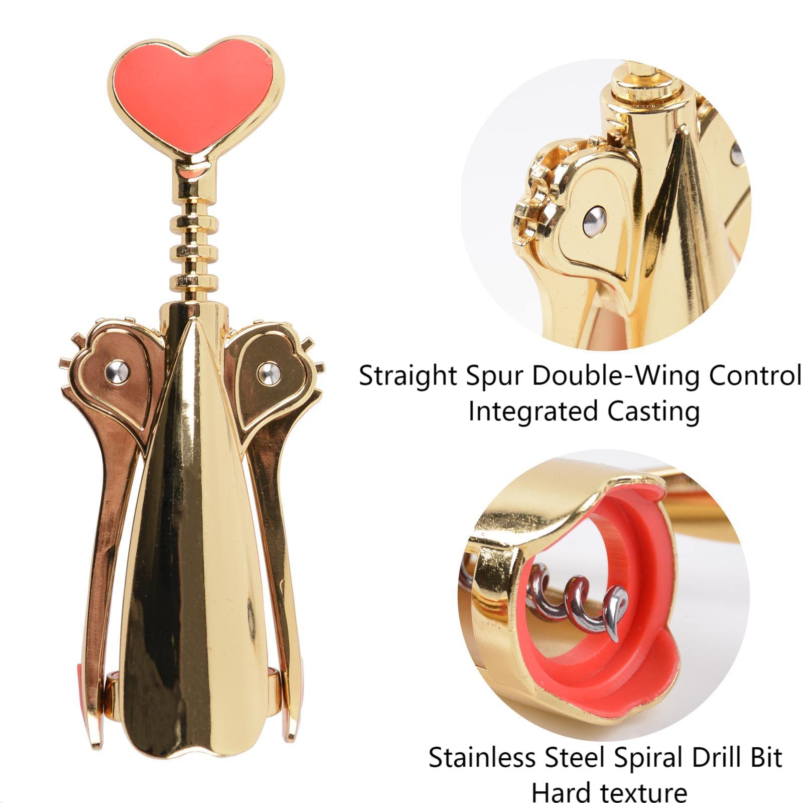 OBALY Wing Corkscrew Wine Opener Set of 3 Pcs Wine Corkscrew Opener/Corkscrews Wine Openers with Foil Cutter and Wine Stopper (Gold)…