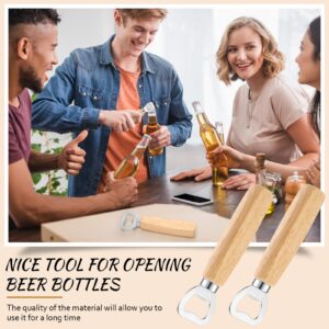 50 Pcs Wood Wine Bottle Opener Stainless Steel Bottle Opener Wood Handheld Heavy Duty Bartender Bottle Openers Cider Bottle Opener Engraved Gift Set for Kitchen Wedding Party Bar Home Restaurant