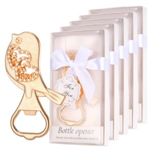 winocbxt 50 packs love forever bottle openers for wedding favors to guests ,bridal shower party gifts , souvenirs or decorations with gift package (lovebird)