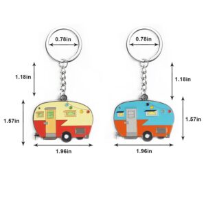 Haigoo Rv Keychain 2 Pack and Magnetic Beer Bottle Opener for Fridge with Cap Catcher, Great Camper Gift Set for Camper Lovers, Girlfriend, Boyfriend, Father