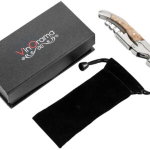VinOrama Waiters Corkscrew Wine Opener Rosewood Handle 3-in-1 Beer Bottle Opener and Foil Cutter, The Best Choice of Professional Waiters and Bartenders Around the Globe