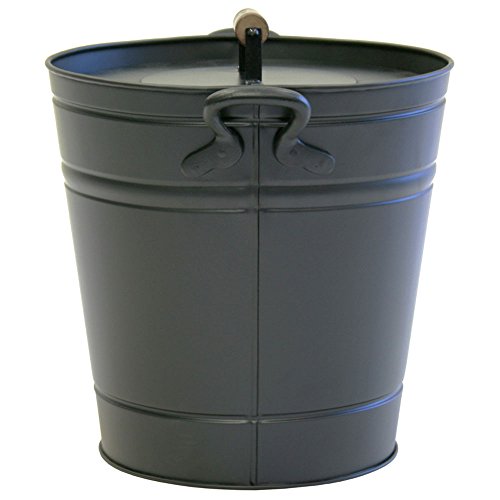 Pilgrim Home and Hearth 19504 Air Insulated Ash Bucket, 14.75″D x 12.25″W x 13″H, 7 lbs, Black