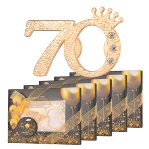kagrbves 50 packs 70 bottle openers for 70th birthday party favors gifts or souvenirs for guests 70th wedding anniversary party favor gold and black theme party decorations (70)