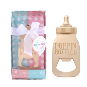 yuokwer 12pcs bottle opener baby shower favor for guest,boy or girl gender reveal party favors baby shower decorations gender reveal party souvenir return gift & supplies (blue and pink, 12)