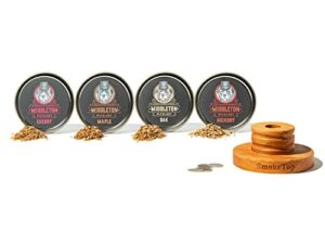 smoketop kit and cherry, hickory, maple, and oak wood chips