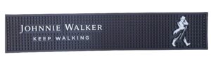 johnnie walker bar mat keep walking scotch whisky spill mat rail drip mat - 19.25" x 3.5"