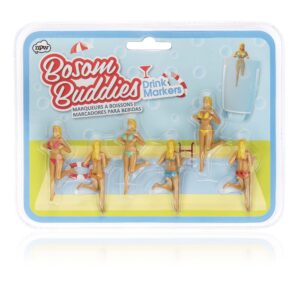 NPW Bosom Buddies Cocktail/Wine Glass Markers, 6-Count