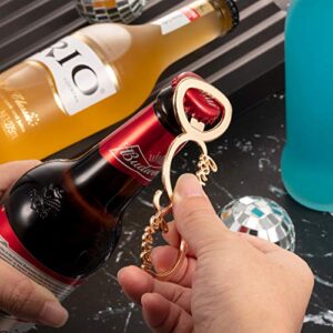 Love Forever Bottle Opener Wedding Party Favors for Guest Souvenir Bridal Shower Return Present Birthday Party Decorations and Supplies (Gold, 25)