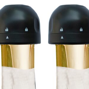 YOOHOTOUCH Champagne Stopper,2Pack Mini Champagne Saver Stoppers, Reusable Vacuum Leakproof Champagne Sealer,Perfect for Champagne, Cava, Prosecco & Sparkling Wine Bottle