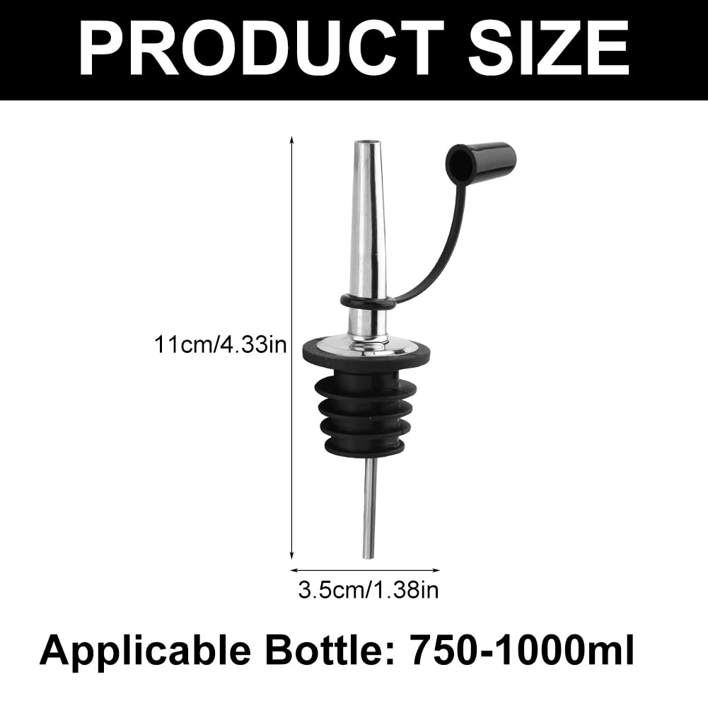 12 Pack Liquor Pourers Stainless Steel, Liquor Pour Spout with Stoppers, Speed Liquor Bottle Pourers, Olive Oil Spout Hygienic Safe, Fits most Classic Bottle's Lip up to 3/4"