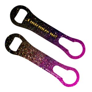 add your name v-rod® bottle opener – glitter - pinkblack