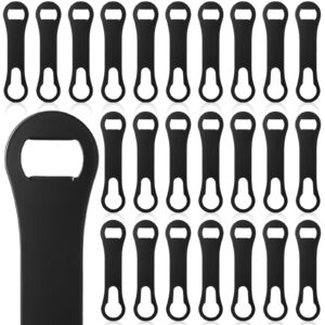 meanplan 24 pieces bottle opener beer opener stainless steel bar key dog bone metal speed wine bottle opener and pour spout remover for party, bar bartender or kitchen, 7.4 inches (black)