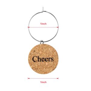 24 Pieces Wooden Wine Glass Charms Glass Markers Drink Markers For Wine Glass Champagne Flutes Cocktails Martinis