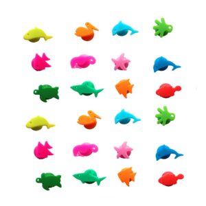 frcolor wine glass markers, 24 pcs animals silicone cup sign wine identifier for cocktail champagne, mixed colors