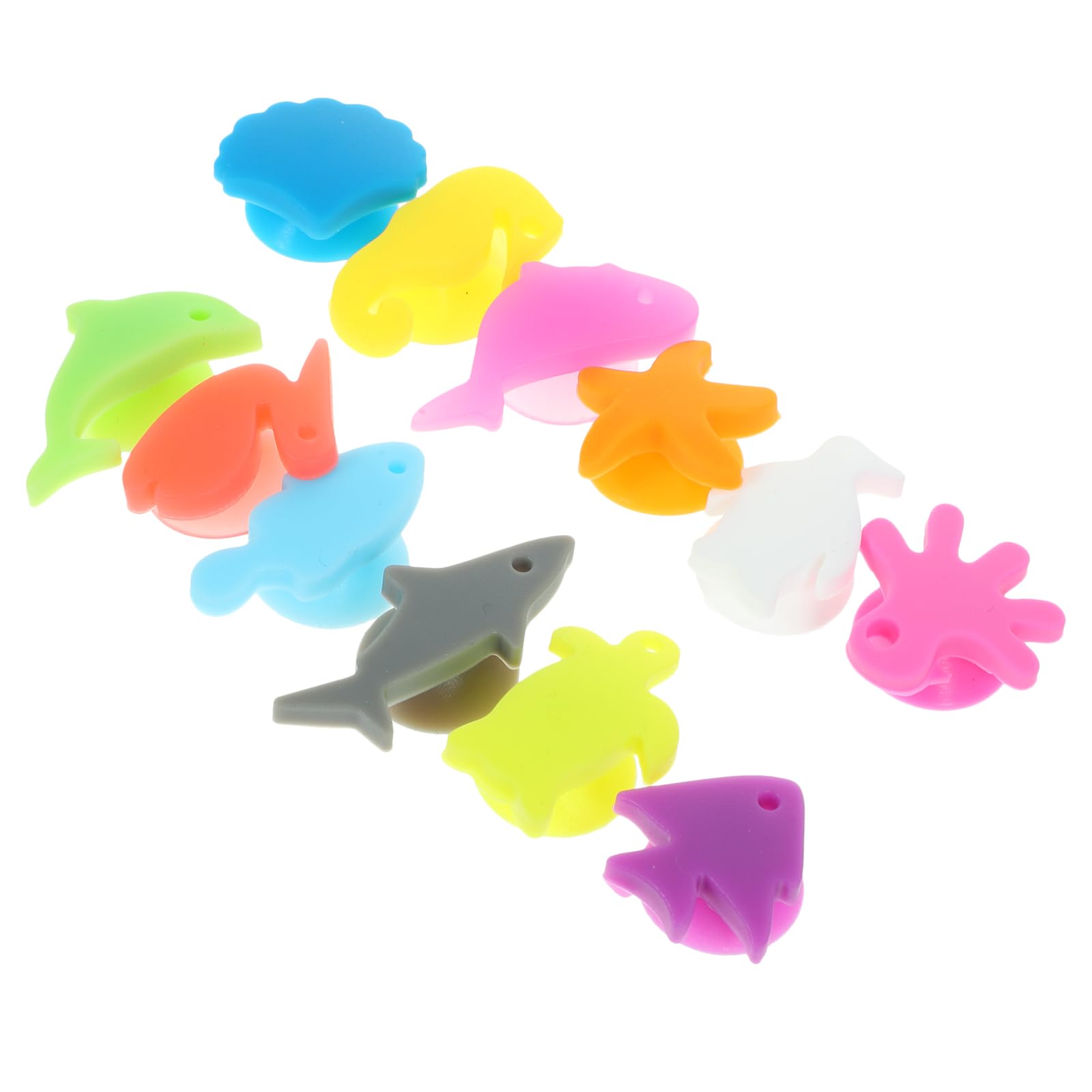 FRCOLOR Wine Glass Markers, 24 pcs Animals Silicone Cup Sign Wine Identifier for Cocktail Champagne, Mixed Colors