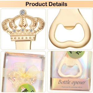 50 Pieces Gold Crown Bottle Opener Wedding Favors for Guests Bulk Crown Party Favor Baby Shower Birthday Souvenirs Decoration Guest Bridal Shower Anniversary Supplies