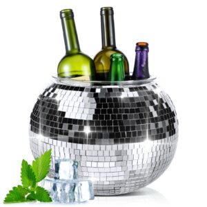 hoolerry 11l disco ice bucket disco party champagne ice bucket mirror ball themed beer bucket retro 70s 80s 90s theme disco party accessories for wine beer champagne cooler