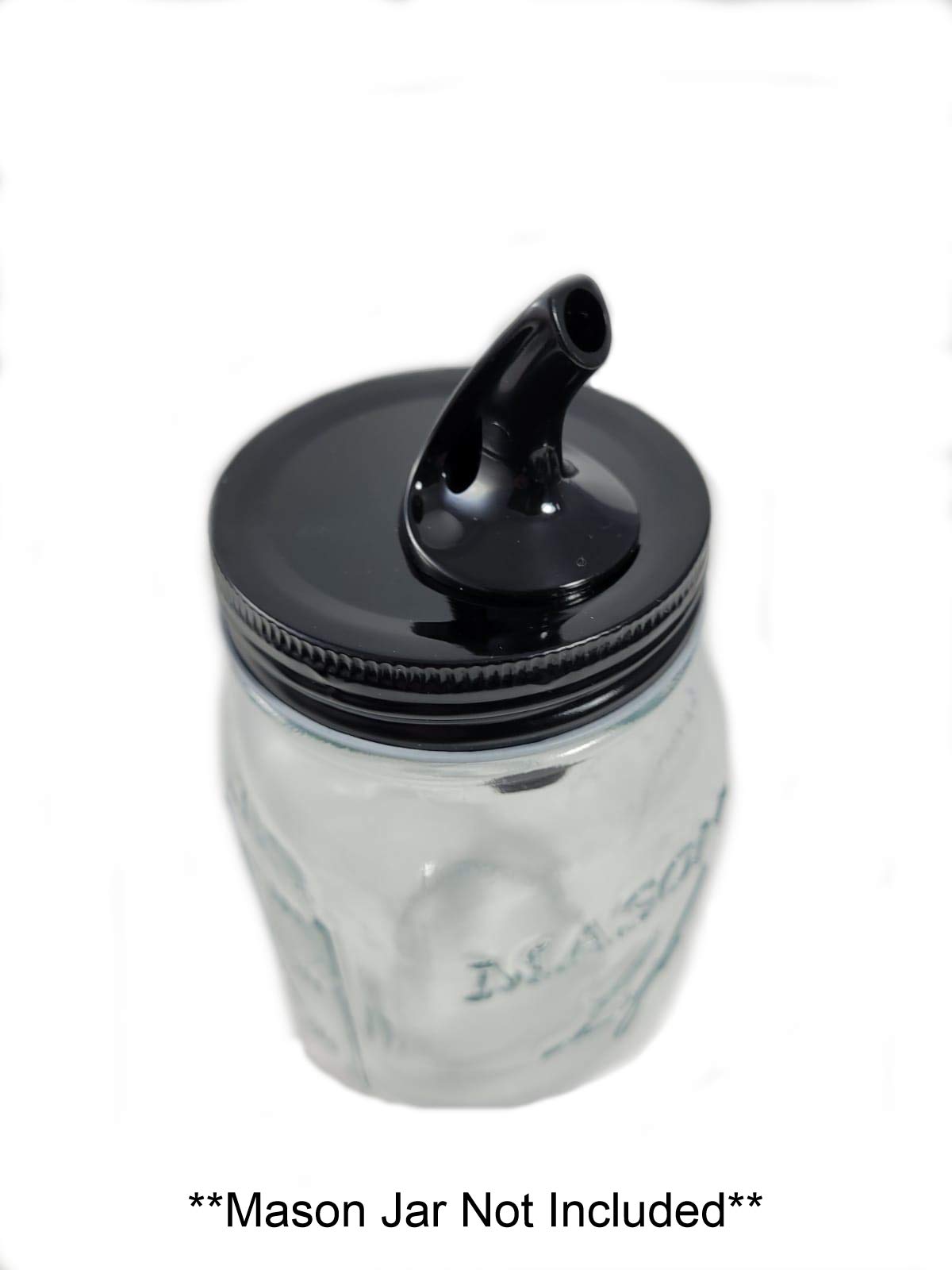 AmeriPour Black - Mason Jar Pour Spout - Regular Mouth - For Moonshine And Whiskey - Made 100% In The USA. Free Flow Mason Jar Spouts That Don't Leak. No Cracks, Just A Perfect Pour Everytime. 2 Pack