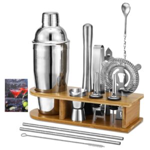 simrzikr bartending kit|cocktail shaker set with stand, martini mixer, margarita kit, bar drink mixer set, all-in-one bar tools for drinking mixing, mixology and craft bartender kit for home and bar