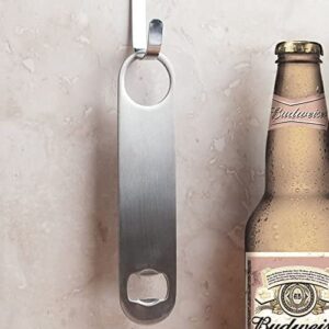 Opaceluuk 4 PCS Beer Bottle Openers,Bar Key for Bartender,Simple and Effective Flat Beer Openers(Skateboard-Silver)