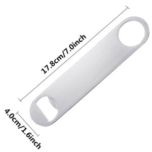 Opaceluuk 4 PCS Beer Bottle Openers,Bar Key for Bartender,Simple and Effective Flat Beer Openers(Skateboard-Silver)