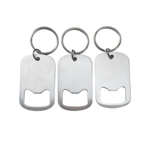 plwjk 3pcs stainless steel bottle opener, keychain bottle openers for men and women