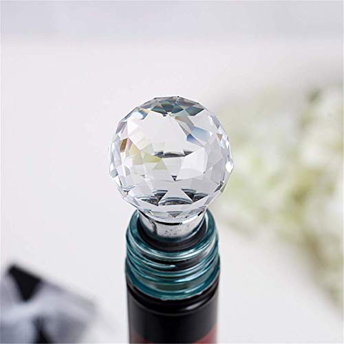 Decorative Crystal Ball Wine and Beverage Bottle Stopper for Wine,Made of Zinc Alloy and Glass,Reusable Plug with Gift Box,Multi-Option (2pcs Ball)