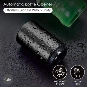 GOCHA Gadgets | Magnetic Bottle Opener | Bottle Cap Opener | Automatic Magnetic Beer Opener | Stainless Steel Magneitc Bottle Cap Catcher | Push & Pull Magnet Bottle Opener | Pack of 1 (Black)