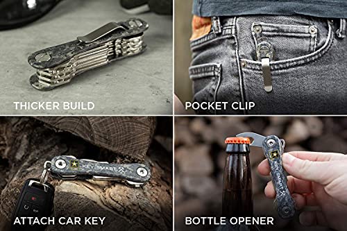 KeySmart Rugged - Multi-Tool Key Holder with Bottle Opener and Pocket Clip (up to 14 Keys, Army)