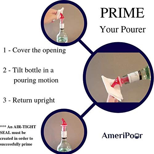 Ameripour - Measured Liquor Pourer - Patron Pour Spout - Made 100% In The USA. Bar Spouts That Don't Leak - No Cracks, Just A Perfect Cocktail Pour Every Time. (Clear, 1.25oz (37ml) - 3 Pack)