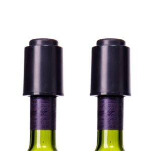 wine stoppers for wine bottles (2-pack) - vacuum wine preserver set - wine saver and sealer for bottles - reusable wine corks for glass bottles - wine accessories and gifts to keep wine fresh